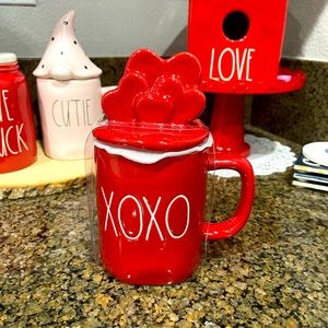 Rae Dunn Valentine’s mug with topper